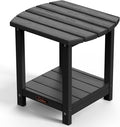 Ciokea Adirondack Outdoor Side Table, 2-Tier Sturdy Patio End Table Weather by CIOKEA