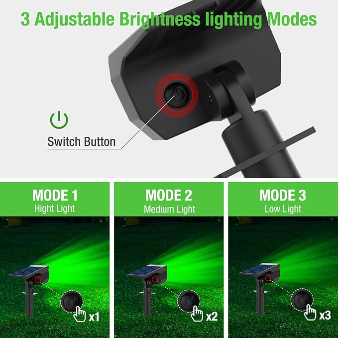 nipify 4 Pack Solar Spot Lights Outdoor, Solar Powered Waterproof Spotlight - Image 7