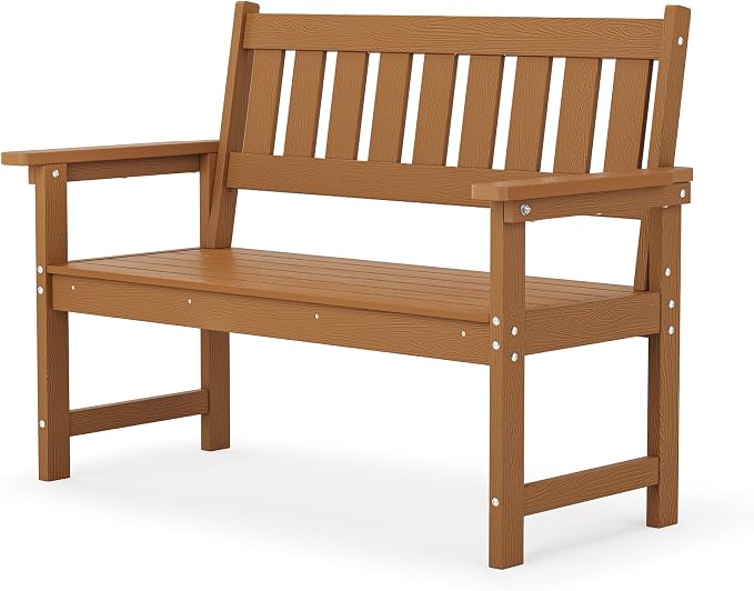 LUE BONA Outdoor Bench, 2-Person HDPS Garden Bench, Outdoor Benches Weatherproof by LUEBONA