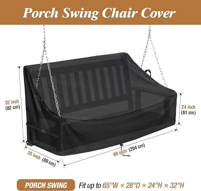 Kasla Porch Swing Seat Cover, Waterproof Swing Covers - Image 2
