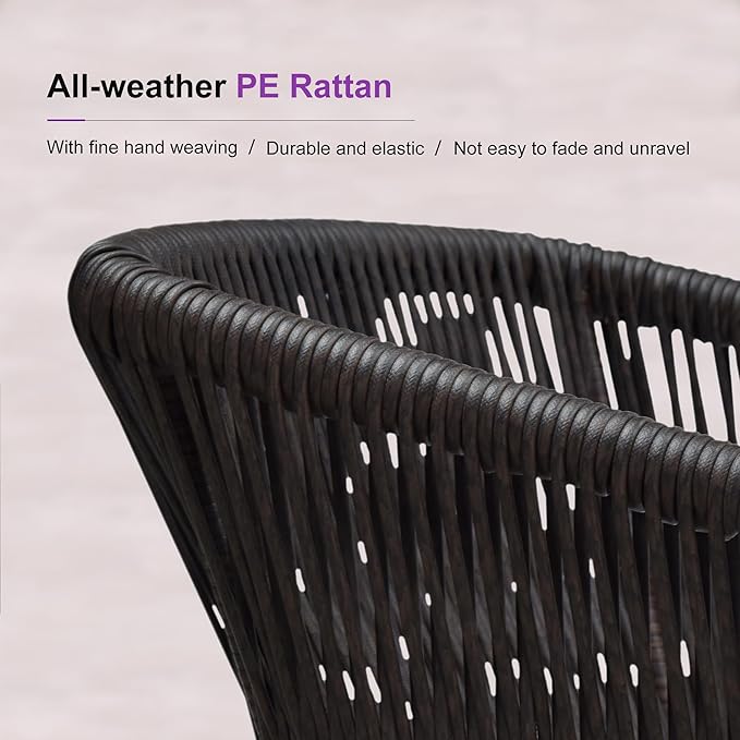PURPLE LEAF Patio Dining Set 9 Pieces Furniture Set Aluminum Rattan Wicker - Image 8