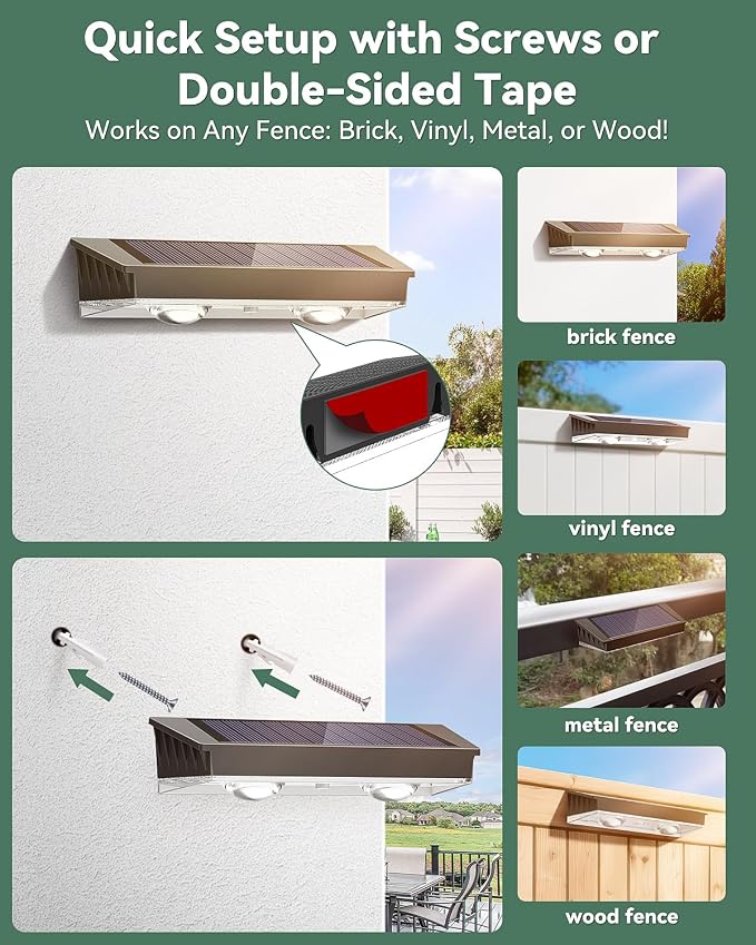 Solar Fence Lights Outdoor 12 Pack, 7 Fixed Colors & Color Changing Fence - Image 7
