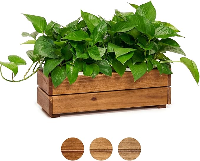 Wooden Planter Box, Storage Box 17”L x6”W x5.5”H by THYOI