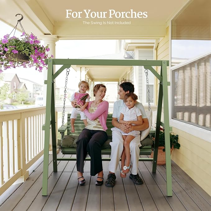 VINGLI 4FT Porch Swing Frame, 660 LBS Capacity Wooden A-Frame Swing Stand - Image 8