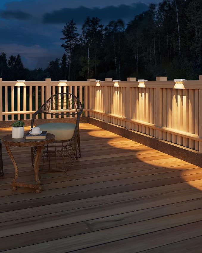 VOLISUN Solar Deck Lights 8 Pack, Warm White Glow LED Large Size Lamp, IP65 - Image 6