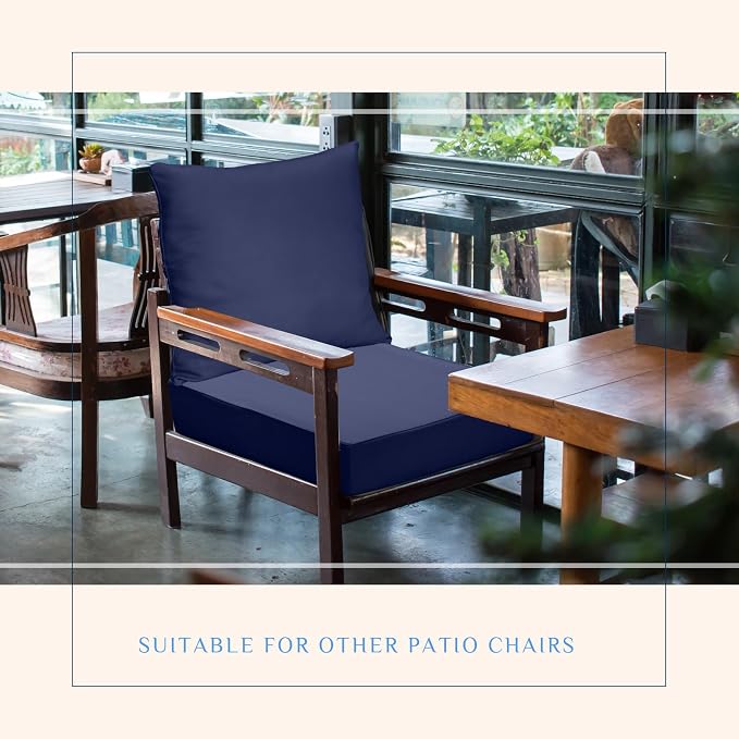 Hoteam 6 Set Outdoor Chair Cushions 20 x 20 Inch Patio Cushions Deep Seat - Image 5