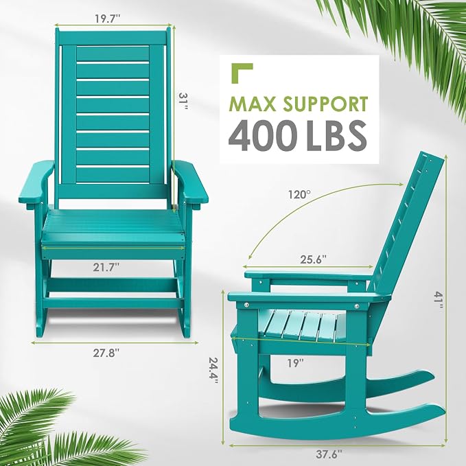 GREENVINES Outdoor Rocking Chair Set | 3-Piece | 2 Rocking Chairs - Image 3