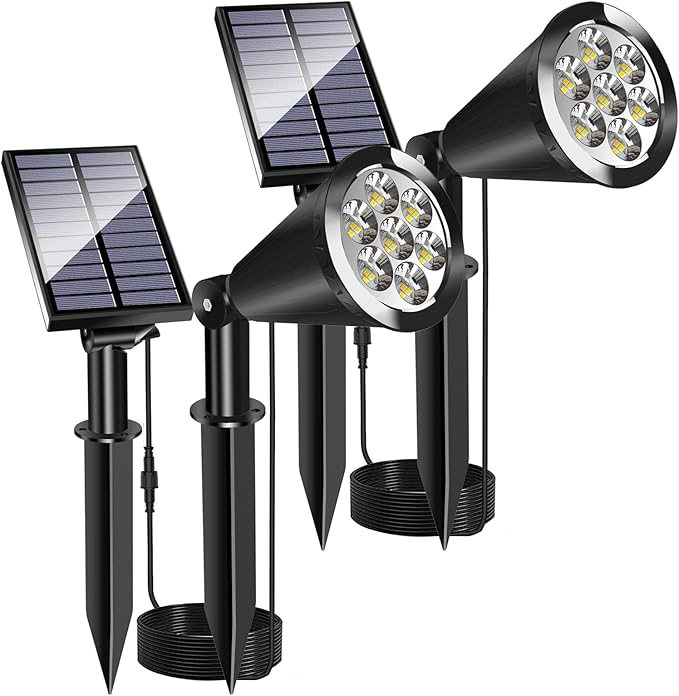 MEIHONG Solar Spot Lights for Outside, Waterproof Solar Spot Lights Dusk to Dawn by MEIHONG