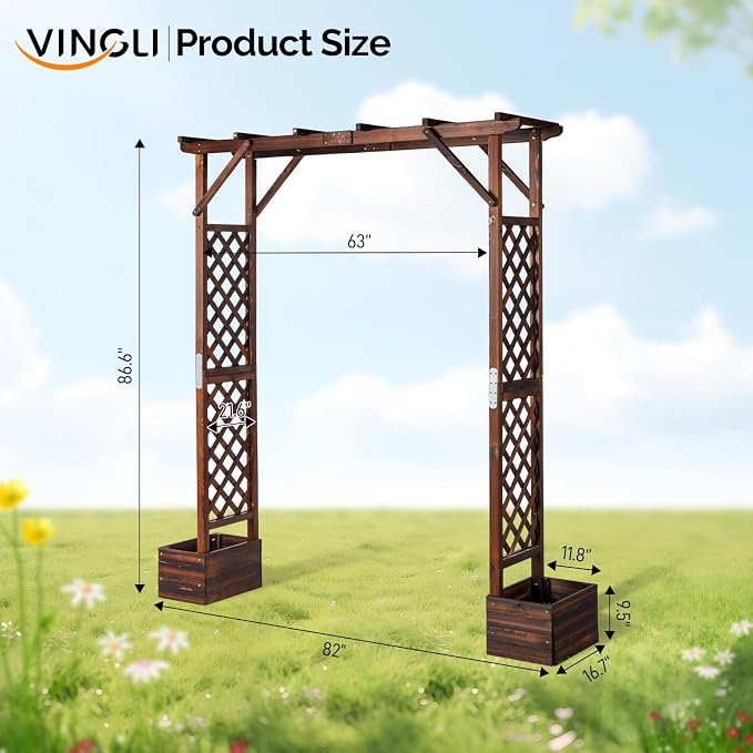 VINGLI Wooden Garden Arbor - Image 3