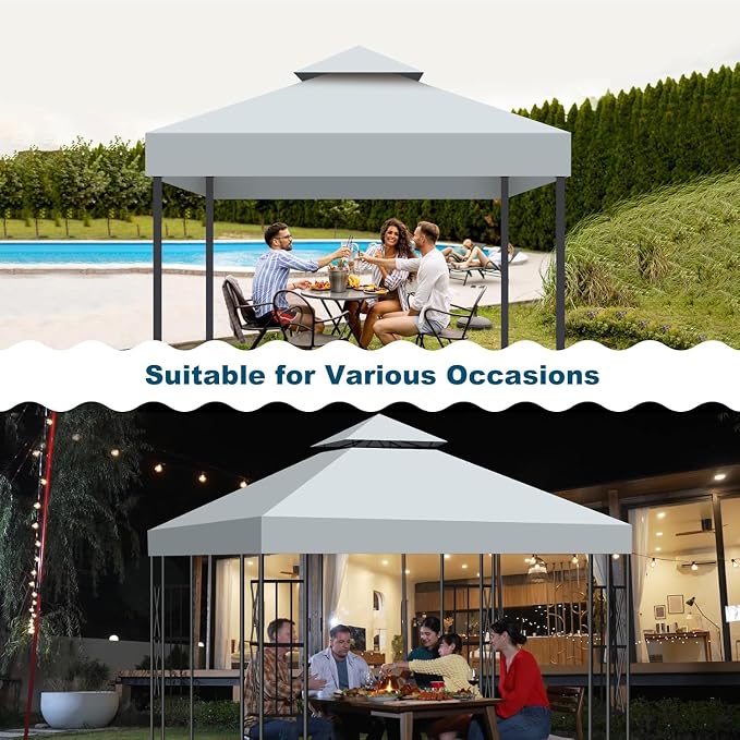 10x10 Canopy Replacement Top Cover Canopy Top Replacement, Double Layer Vented - Image 6