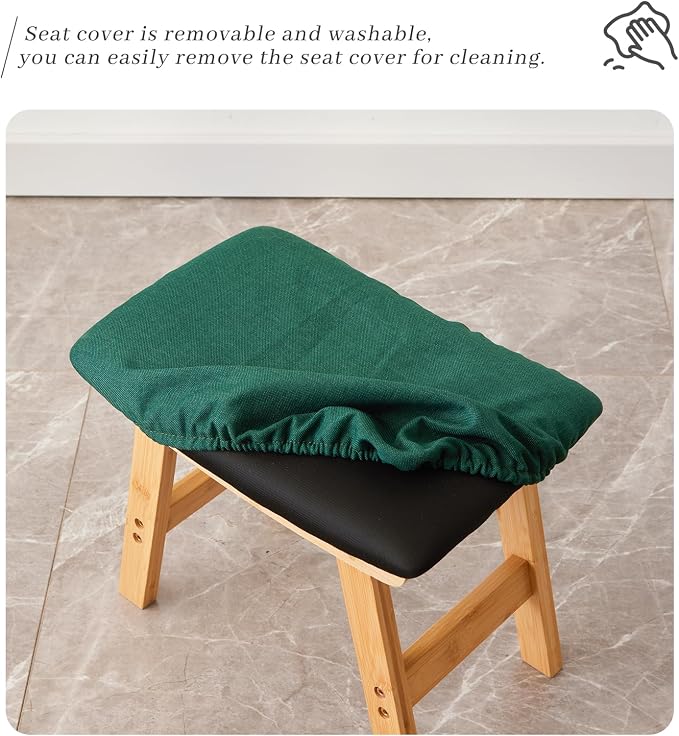 Foot Stool, Bamboo Small Sofa Foot Rest Under Desk, Extra Seating - Image 5