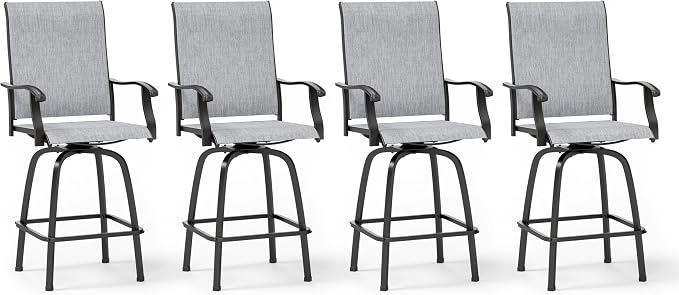 Sophia & William Swivel Bar Stools Set of 4, Bar Height Chairs, Outdoor Bar by SophiaWilliam