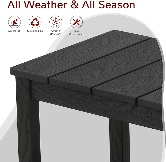Stoog Outdoor Side Table with 2 Layer Storage, All-Weather Rectangular End Table - Image 4
