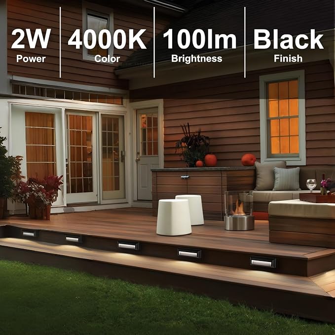 ZONK LED Step Lights 110-240V OutdoorIndoor Stair Lights, Waterproof IP65 2W - Image 4