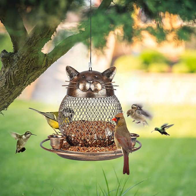 Bird Feeders for Outdoors, Heavy Duty Metal Wild Bird Feeder, Finch Bird Feeder - Image 5