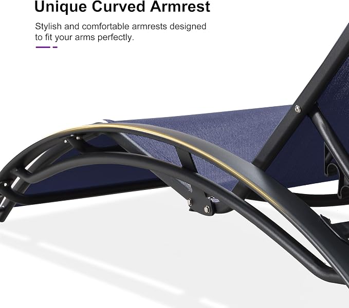 PURPLE LEAF Patio Oversized Chaise Lounge Chair Set - Image 4