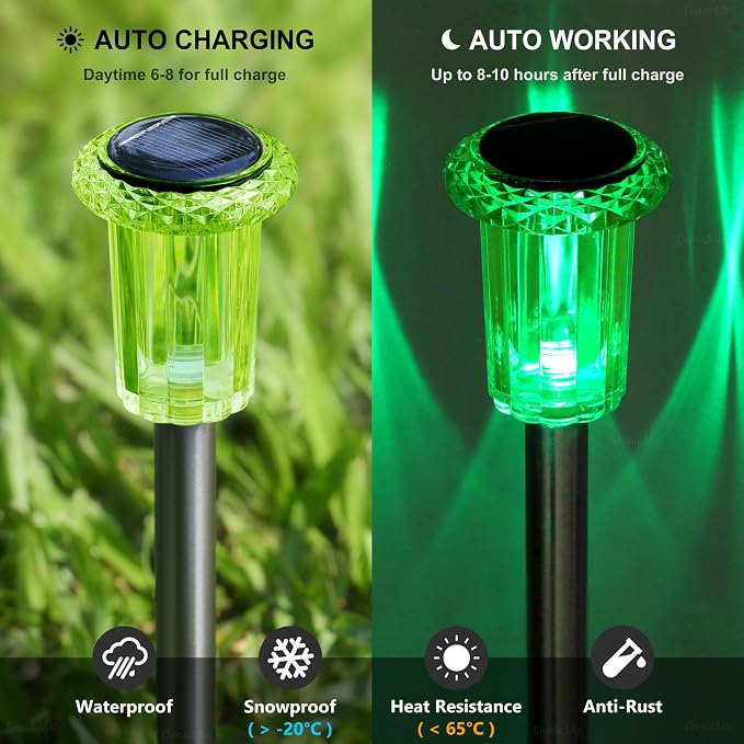 DenicMic St Patricks Day Decorations Solar Lights Outdoor 10 Pack Waterproof - Image 3