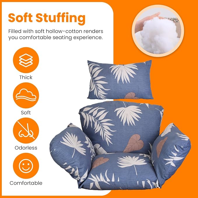 Egg Chair Cushion, Memory Foam Hanging Basket Hammock Seat Cushion, Thick Soft - Image 4
