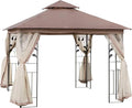 Outsunny 10' x 10' Metal Patio Gazebo, Double Roof Outdoor Gazebo Canopy Shelter by Outsunny