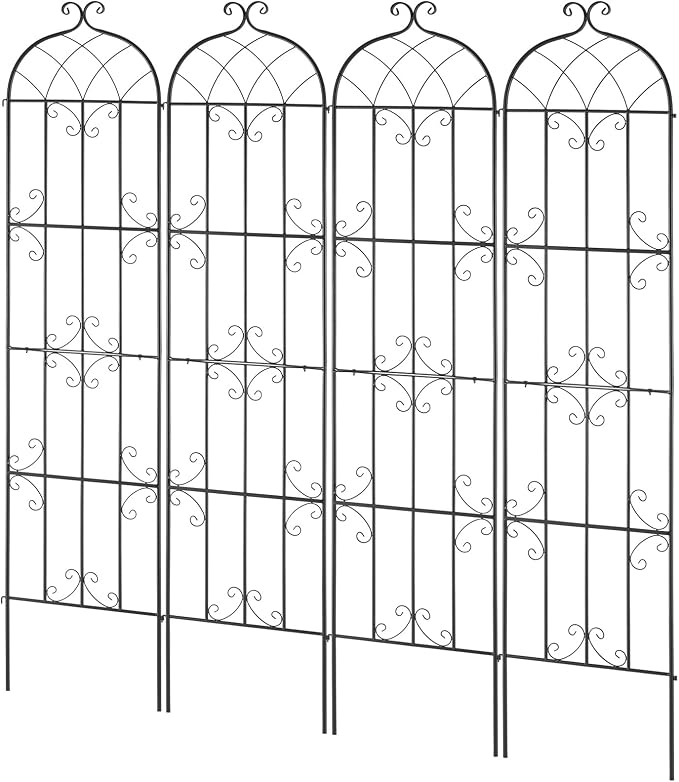 VEVOR Garden Trellis for Climbing Plants, 87 x 20 in, 4 Packs Rustproof Metal - Image 9