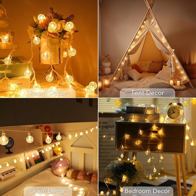 Metaku Globe Fairy Lights Battery Operated 33ft 80LED String Lights - Image 7