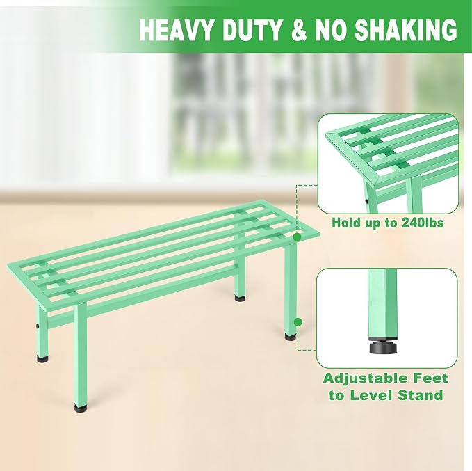 2 Pack Metal Plant Stand Outdoor Plant Shelf Indoor, 1 Tier Heavy Duty Plant - Image 3