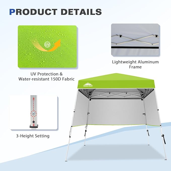EAGLE PEAK Day Tripper 8x8 Aluminum Super-Lightweight Slant Leg Pop Up Canopy - Image 4
