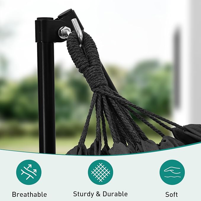 Ainfox Hammock with Foldable Stand, 2 in 1 Hammock and Swinging Chair with - Image 4