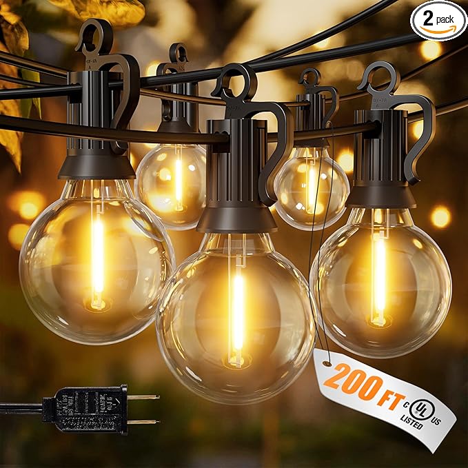 Brightown Outdoor String Lights, 200FT 100+2 G40 Bulbs Shatterproof Patio Lights by Brightown