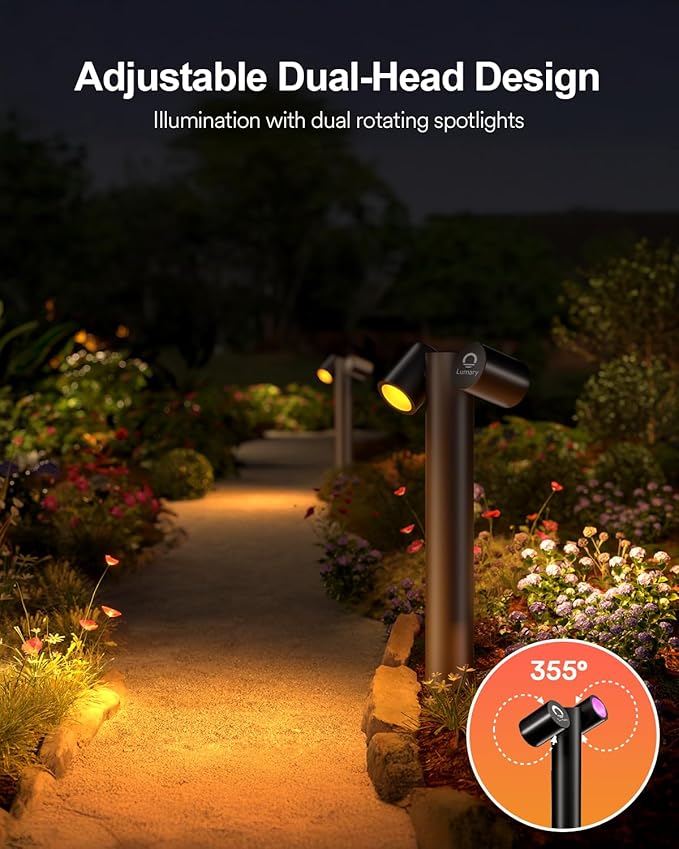 Lumary Smart Pathway Lights Pro 700LM, RGBAICW Color Changing Landscape Lights - Image 2