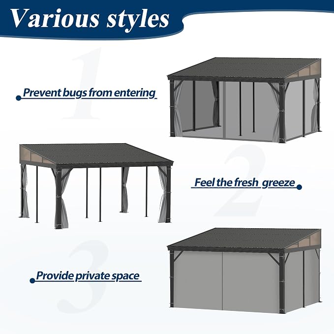 COVERONICS 12' X 14' Outdoor Lean to Gazebo - Image 6