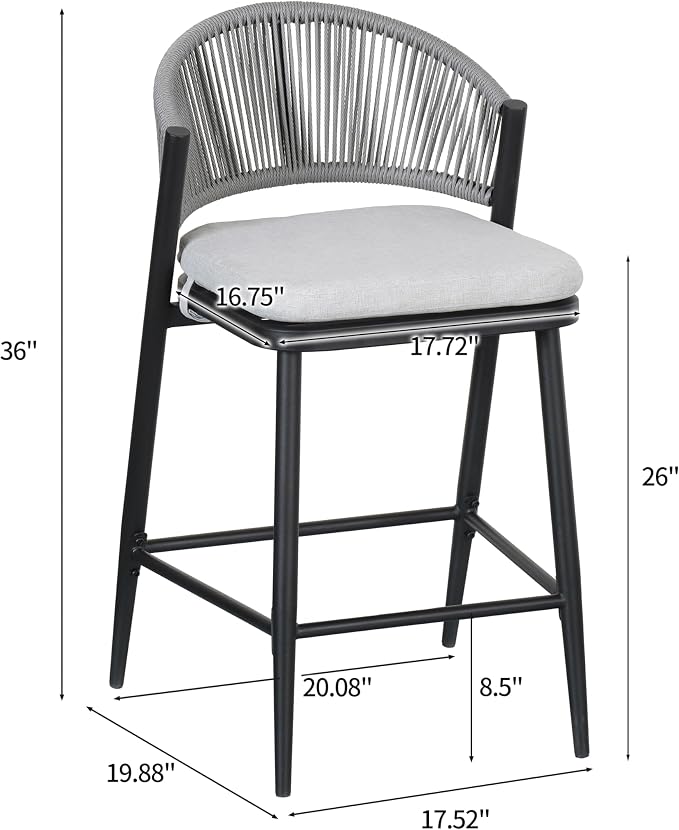 Christopher Knight Home Hearth 26.00" H Patio Barstools Set of 2, Woven Wicker - Image 2