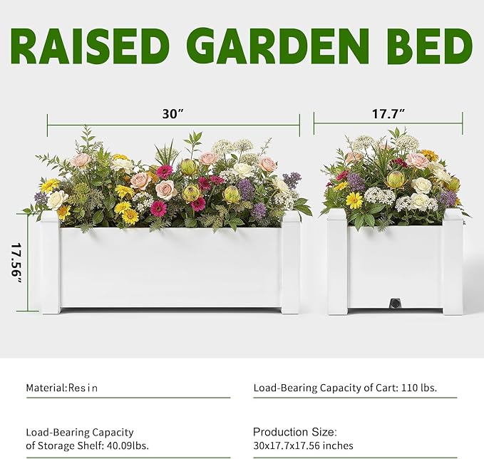 14 Gallon Raised Garden Bed, Self-Watering Raised Planter Box - Image 3