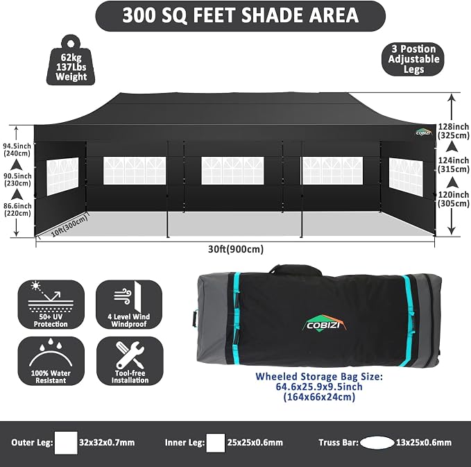 COBIZI 10x30 Pop Up Canopy - Image 4