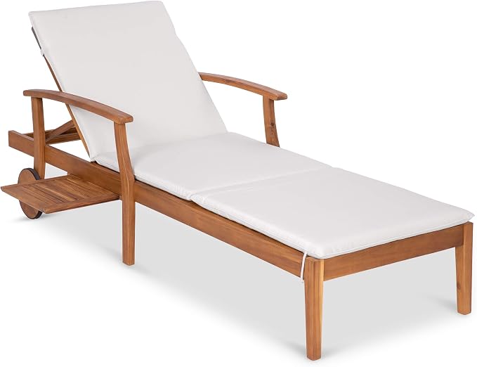 Best Choice Products 79x26in Acacia Wood Chaise Lounge Chair Recliner, Outdoor by BestChoiceProducts