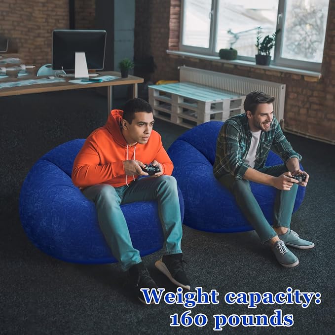 Realspring Inflatable Bean Bag Chairs Outdoor Blow up Camping Chairs Inflatable - Image 4