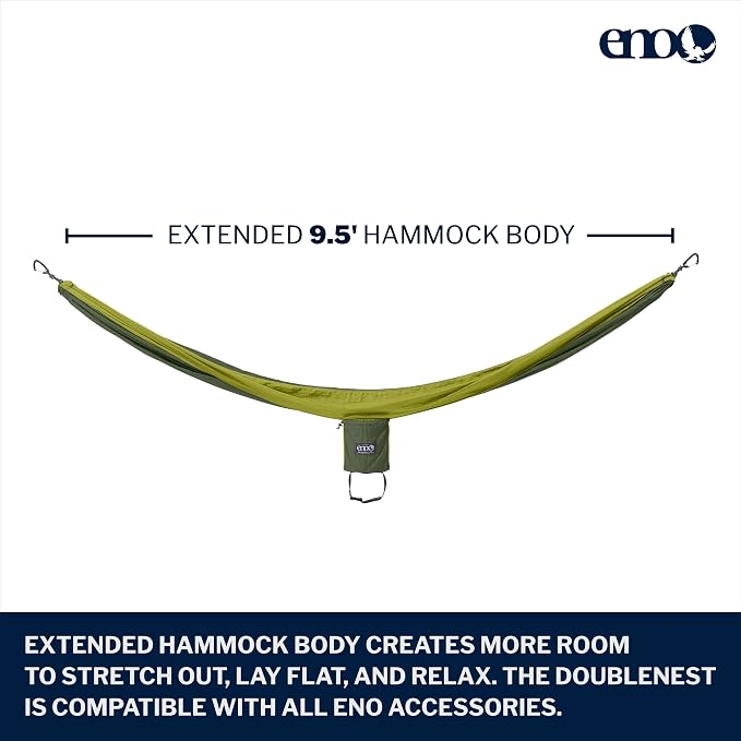 ENO, Eagles Nest Outfitters DoubleNest Lightweight Camping Hammock, 1 to 2 - Image 2