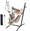 ZEYU Hammock Chair with Stand Double Hammock Chair Bohemian Style with Tassel by ZGZEYU