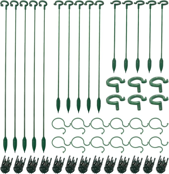 70PCS Plant Supports Stakes, 20 Garden Orchid Sticks Extended, 20 Orchid Clips by Saihisday
