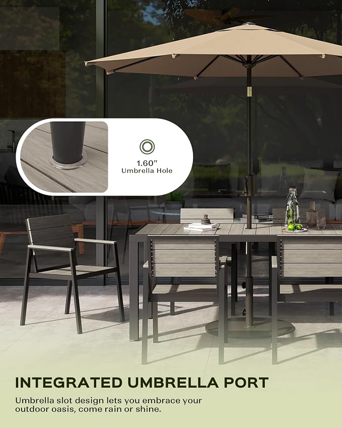 5-Piece Outdoor Dining Set, Aluminum Dining Table Set - Image 6