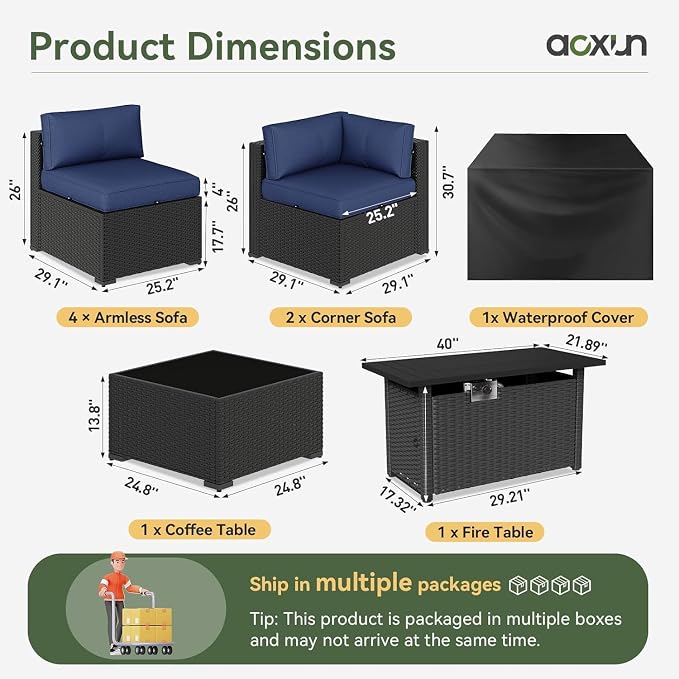 Aoxun 8 Piece Patio Furniture Set - Image 2
