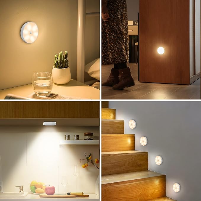LED Closet Step Lights Motion Sensor Puck Light Compatible - Image 2