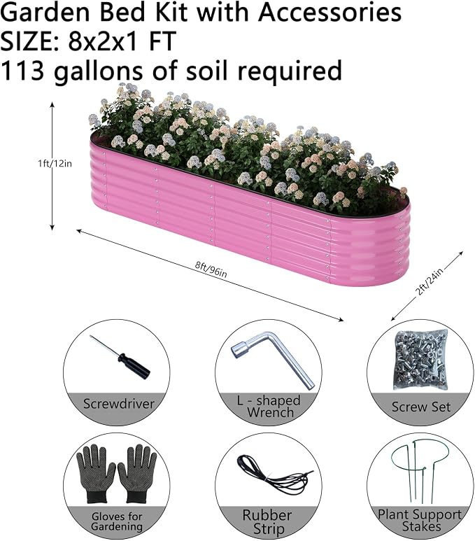 Galvanized Metal Planter Raised Garden Bed Kit - Image 3