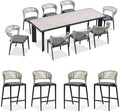 PURPLE LEAF 9 Pieces Outdoor Dining Set Patio Table and Chairs Set Aluminum by PURPLELEAF