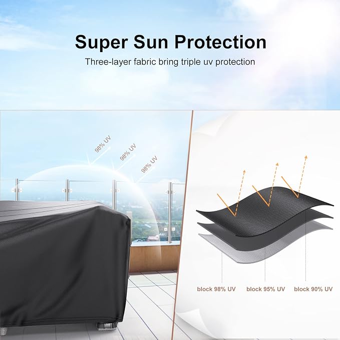 Patio Furniture Set Cover Waterproof, Mrrihand Outdoor Sectional Sofa Set Cover - Image 7