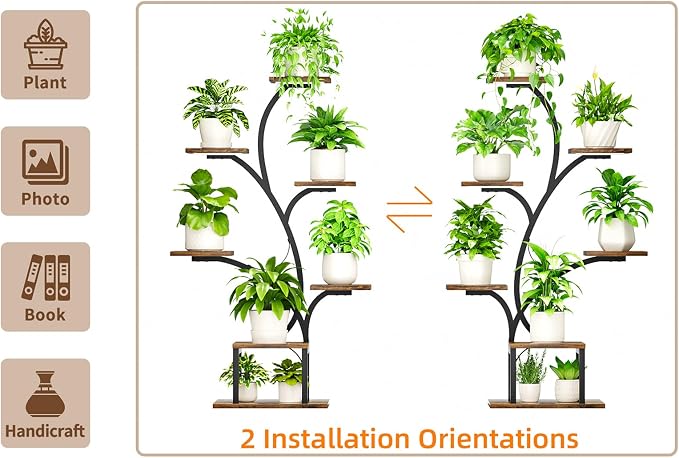 Plant Stand Indoor with Grow Lights, 7 Tiered Indoor Plant Shelf, Metal Plant - Image 9