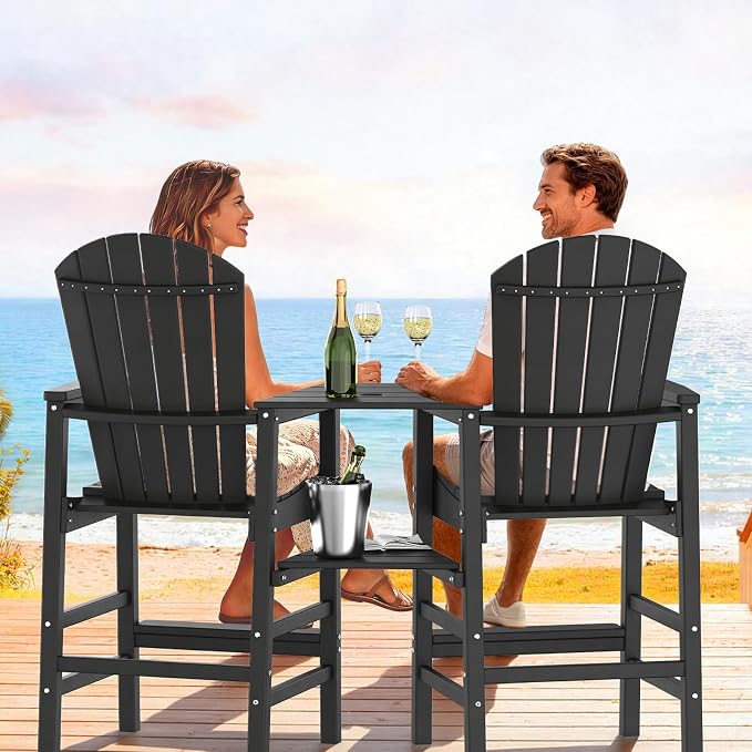 VINGLI Tall Adirondack Chairs Set of 2, All Weather HDPE Bar Height Adirondack - Image 6