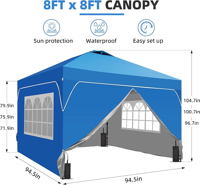 GDY 8x8FT Pop Up Canopy Tent - Image 8