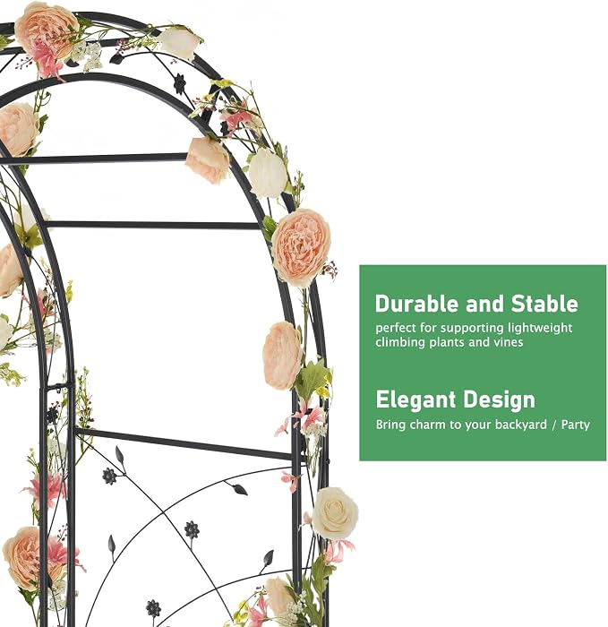 VINGLI Garden Arbor, Arch for Wedding Ceremony Party, Christmas Garden Decor - Image 5