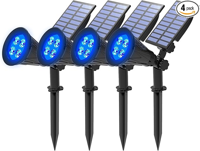 T-SUNUS Christmas Solar Landscape Spotlights Outdoor IP65 Waterproof Blue Spot by T-SUNUSLighting